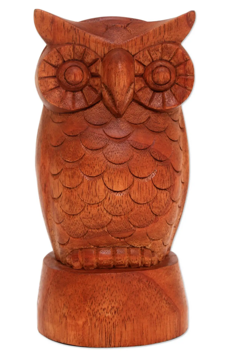 Wise Owl Wood Eyeglasses Holder