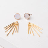 Caroline Mother of Pearl Stud & Fringe Earrings