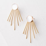 Caroline Mother of Pearl Stud & Fringe Earrings