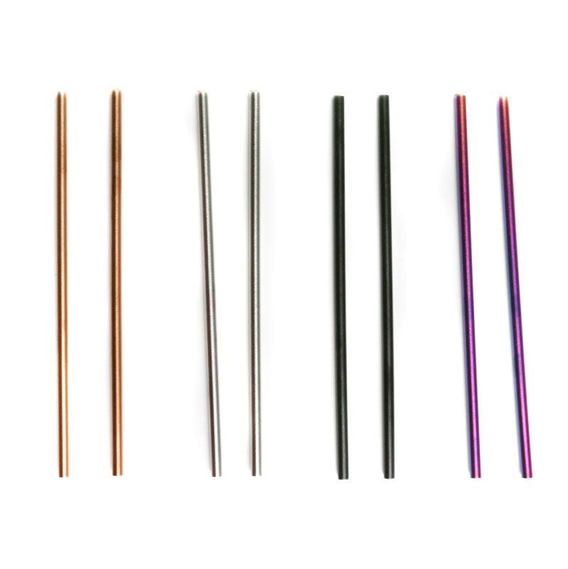 6.5" Stainless Steel Drinking Straws - Set of 2