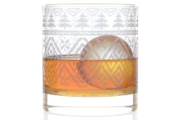 Pine Tree Sweater Rocks Glass - Set of 2