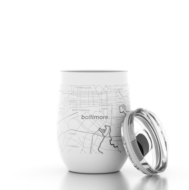 Home Town Maps Insulated Wine Tumbler 12 oz - Set of 2