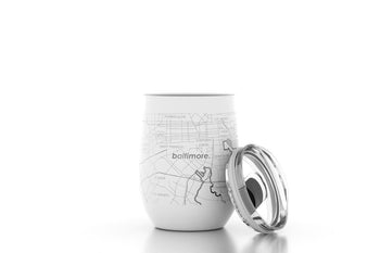 Home Town Maps Insulated Wine Tumbler 12 oz - Set of 2