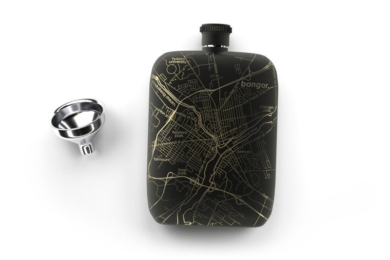 Home Town Maps Pocket Flask