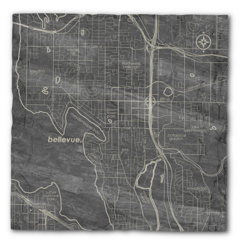 Home Town Maps 11x11 Serving Slate