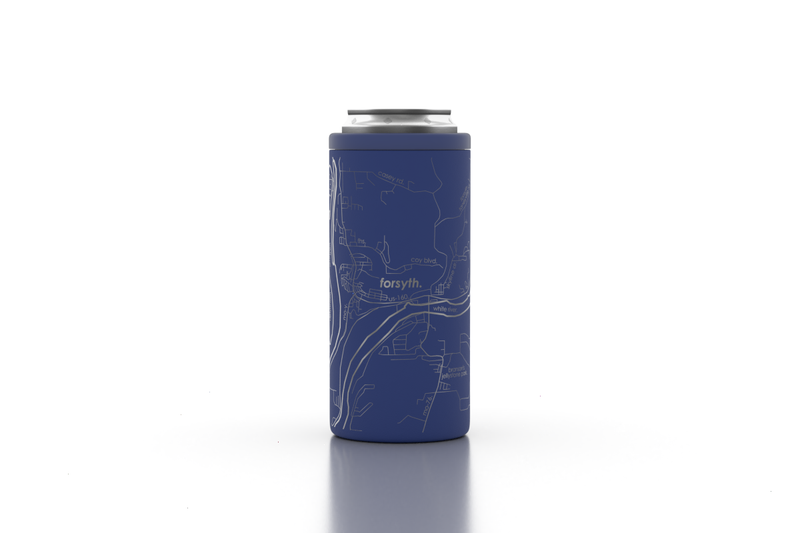 Home Town Map Insulated 12 oz Slim Can Cooler - Set of 2