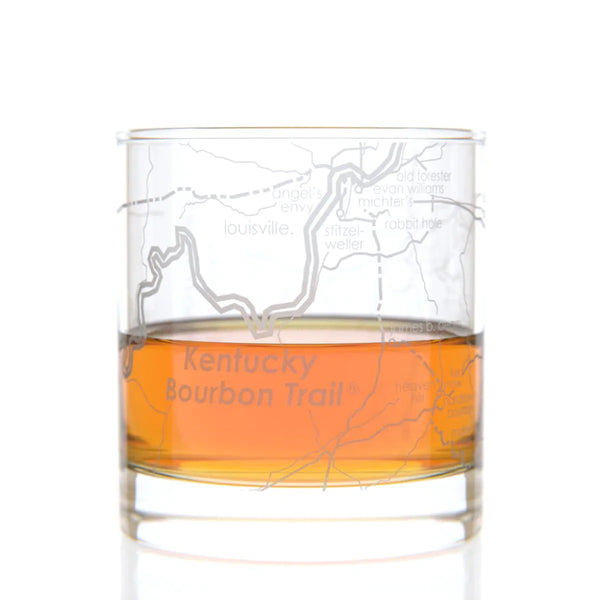 Kentucky Bourbon Trail Map Rocks Glass - Set of 2