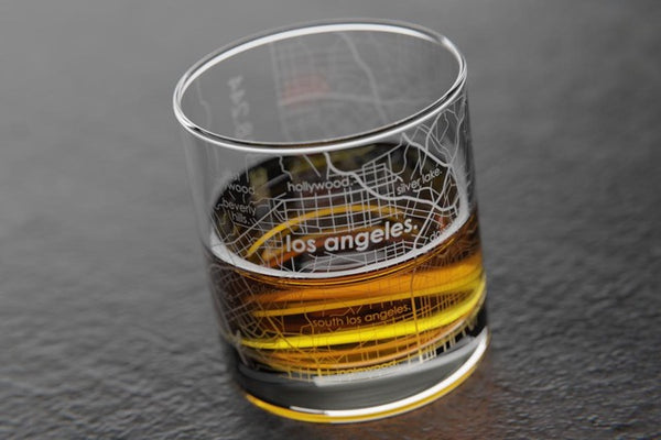 Home Town Maps Rocks Glass - Set of 2