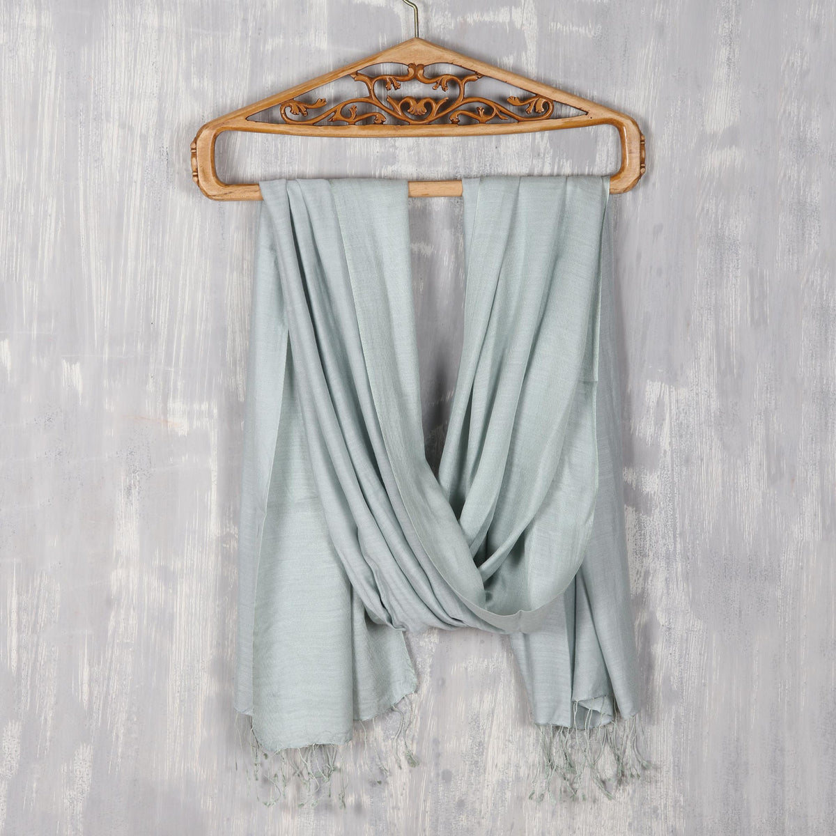Pale Dawn Sky Silk Shawl
