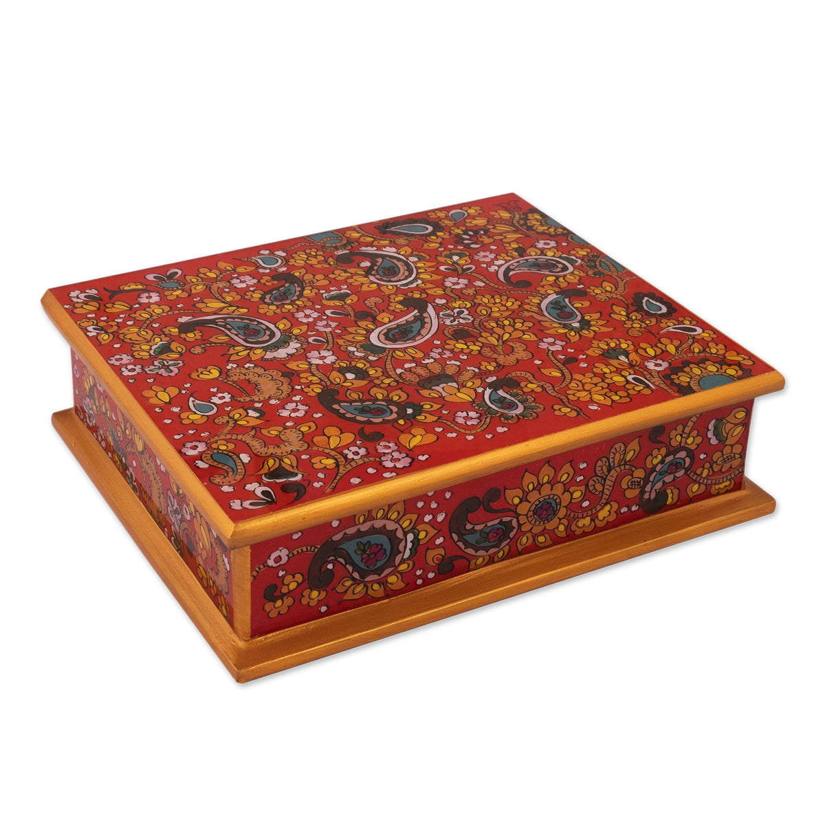 Passion Reverse-Painted Glass Jewelry Box