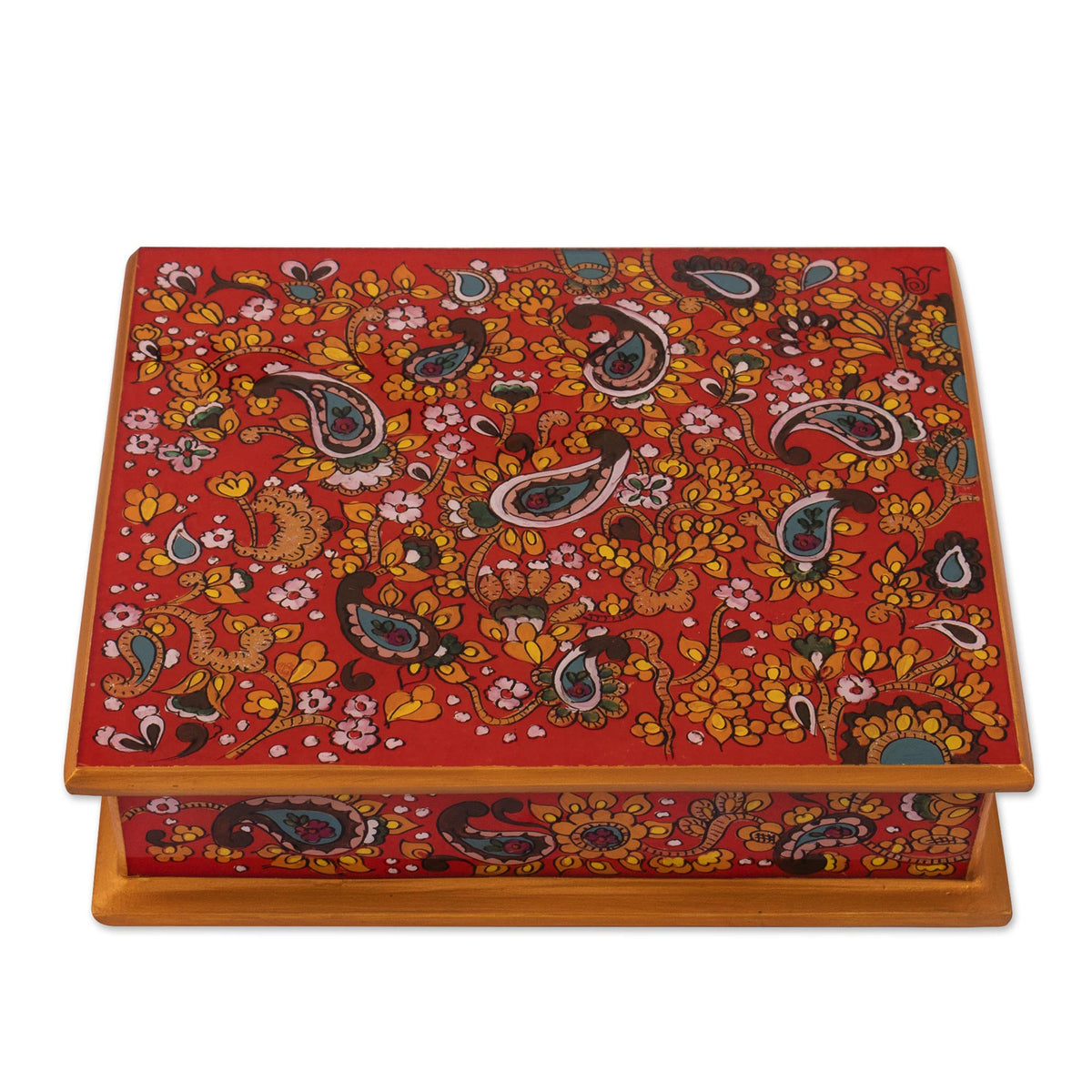 Passion Reverse-Painted Glass Jewelry Box