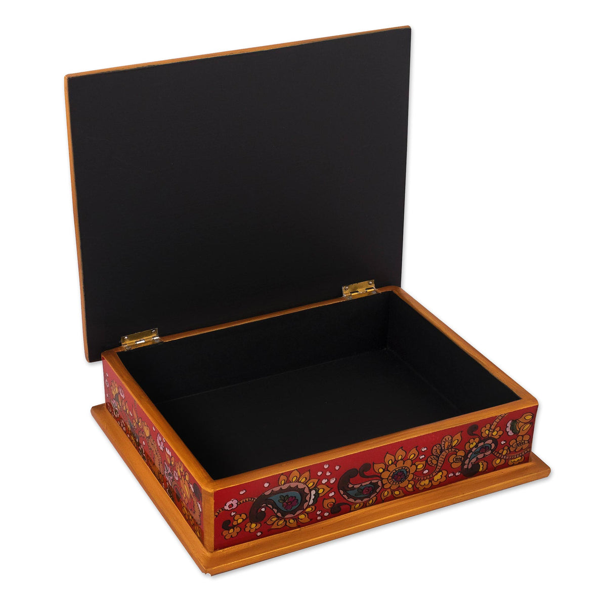 Passion Reverse-Painted Glass Jewelry Box
