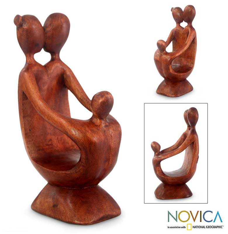 Love Makes A Family Wood Sculpture
