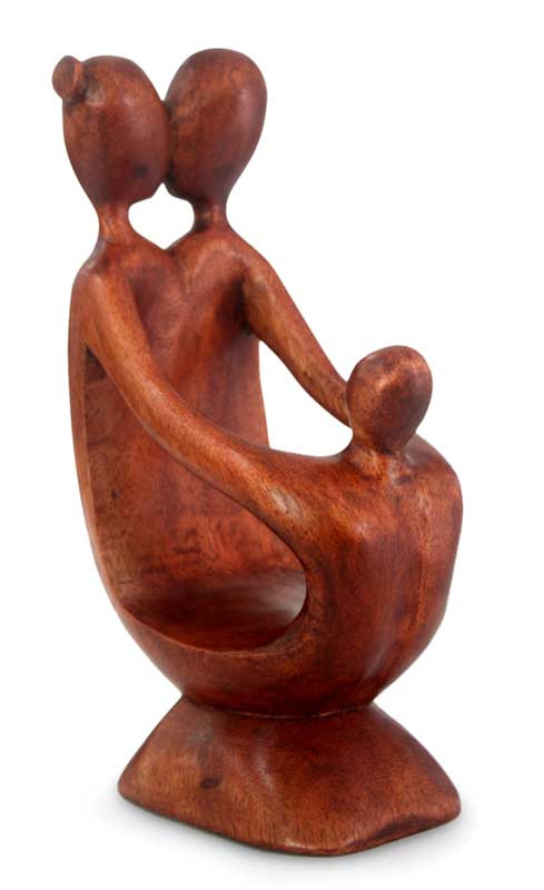 Love Makes A Family Wood Sculpture