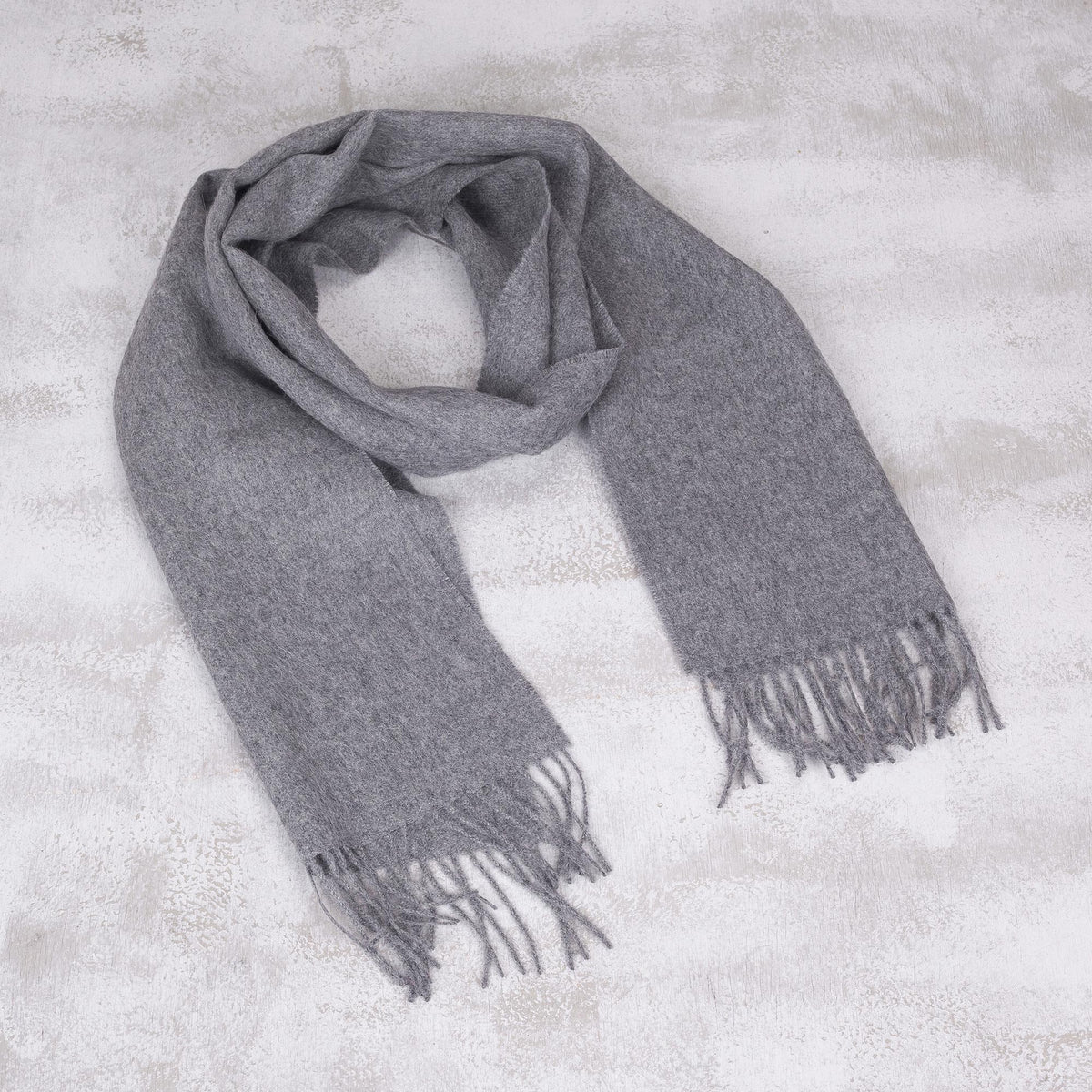 Stormy Gray Men'S 100% Alpaca Scarf