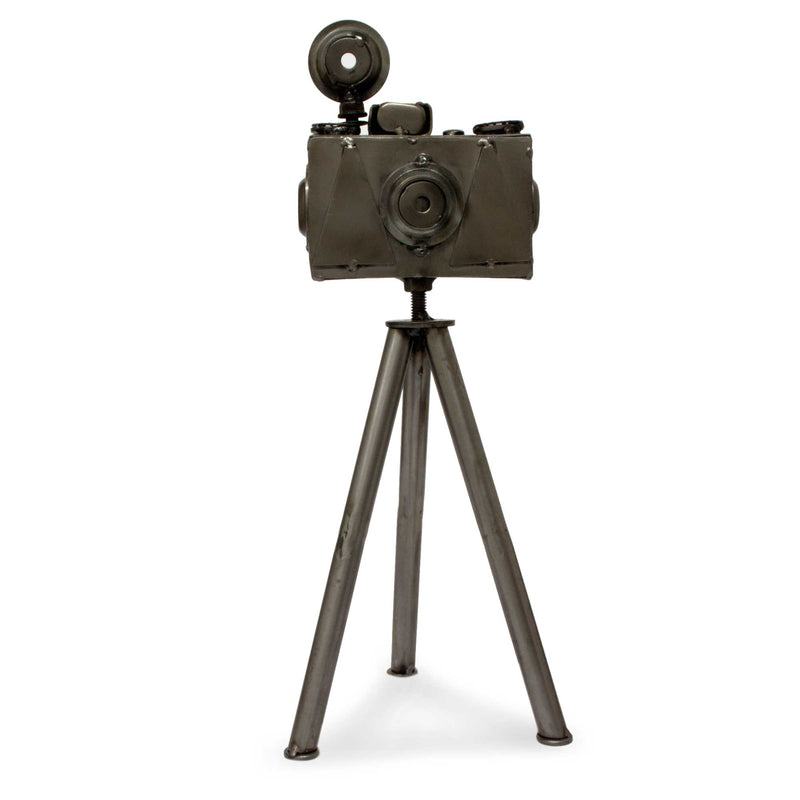 Upcycled Metal Camera Sculpture