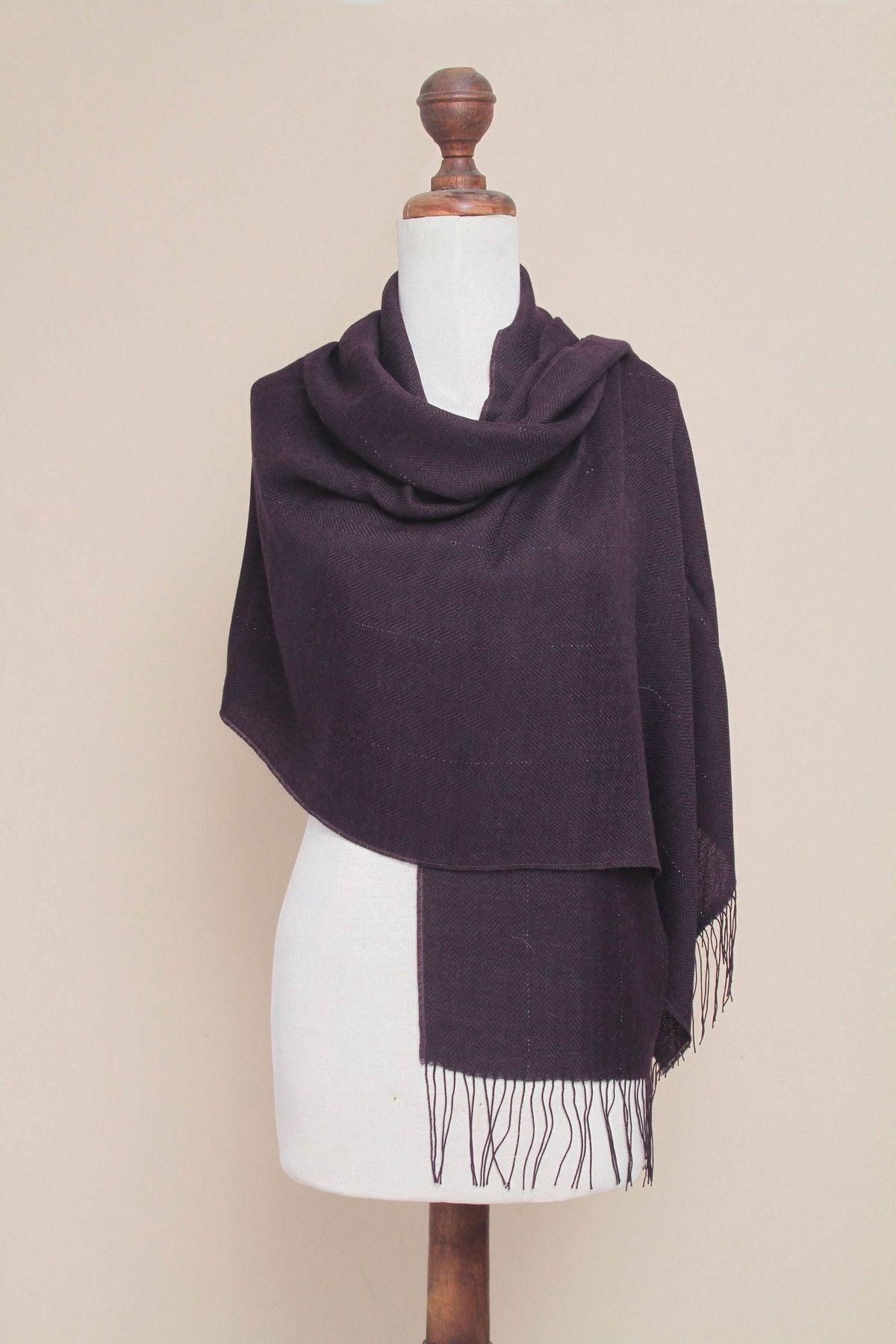 Purple Sparkle Alpaca Blend Shawl