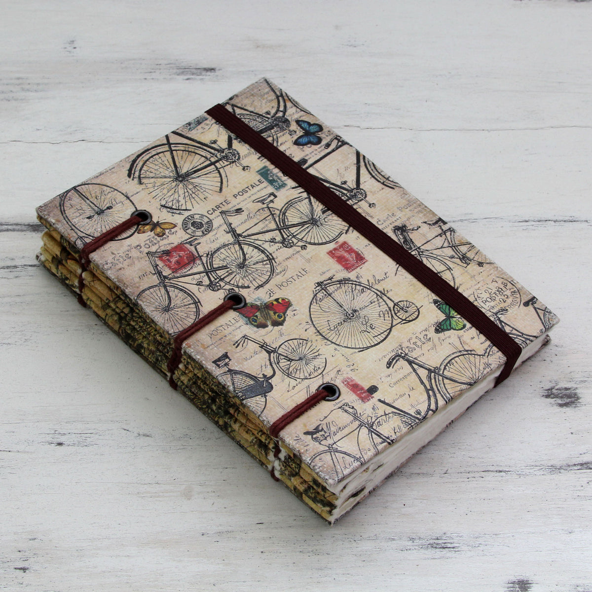 Vintage Bike Journeys Handmade Journal