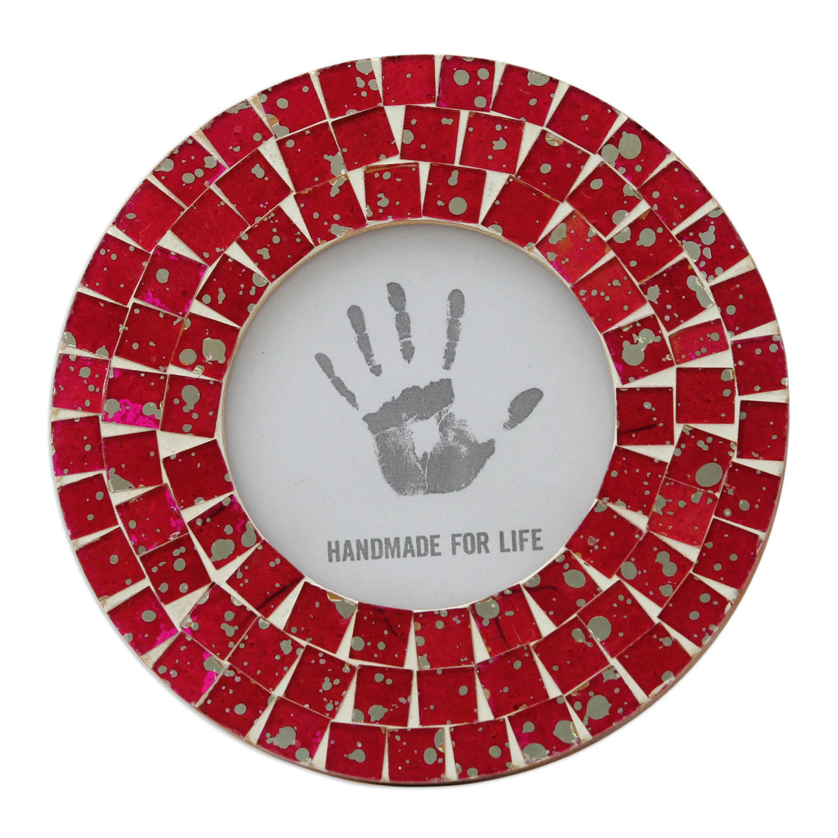 Red Ruby Glass Mosaic Photo Frame (4X4)