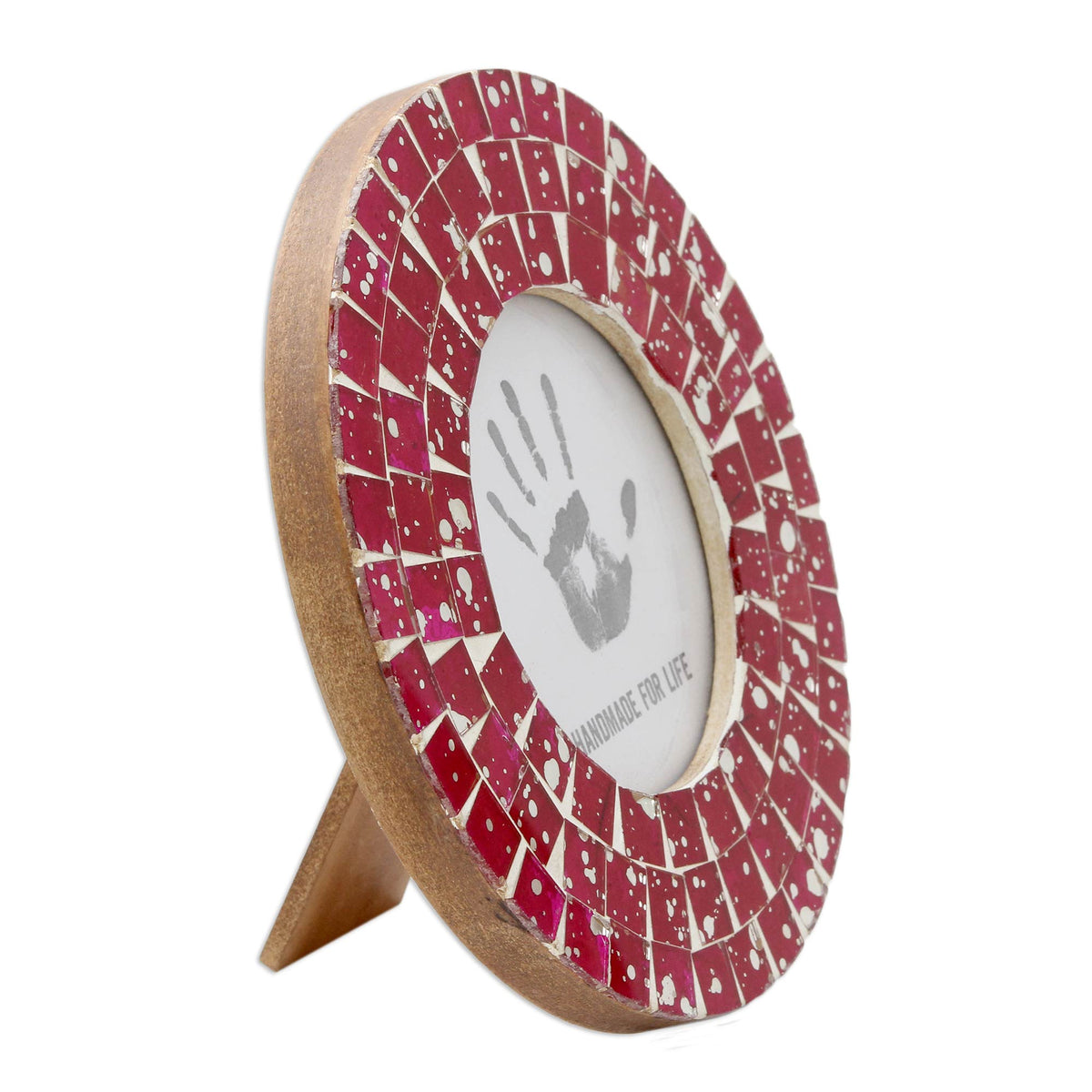 Red Ruby Glass Mosaic Photo Frame (4X4)