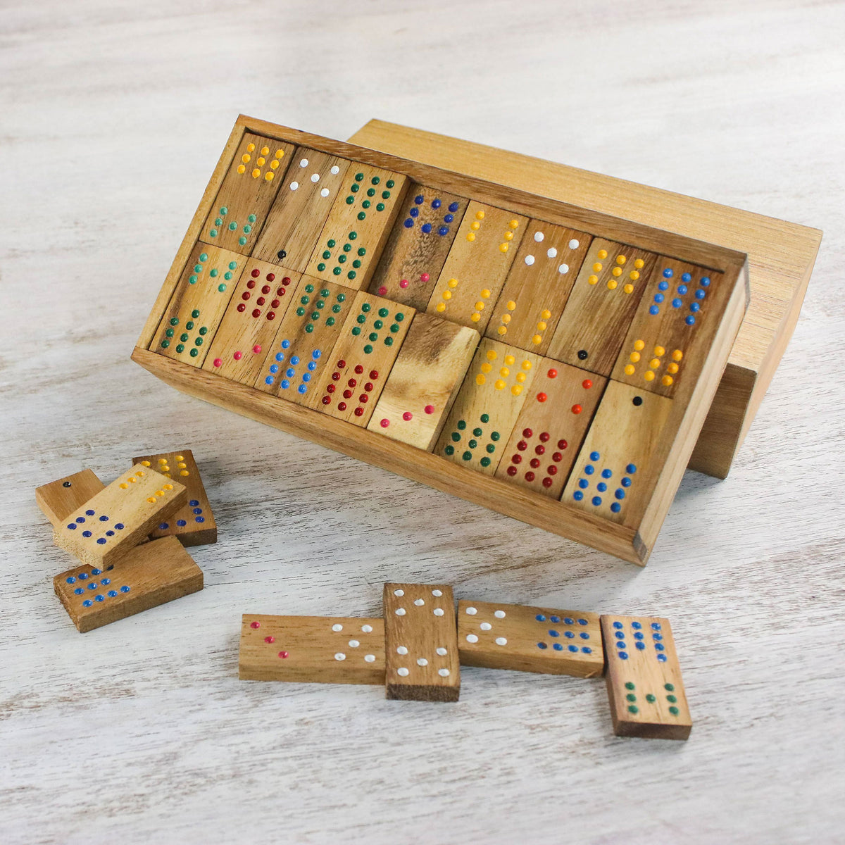 Colorful Dominoes Wood Domino Set