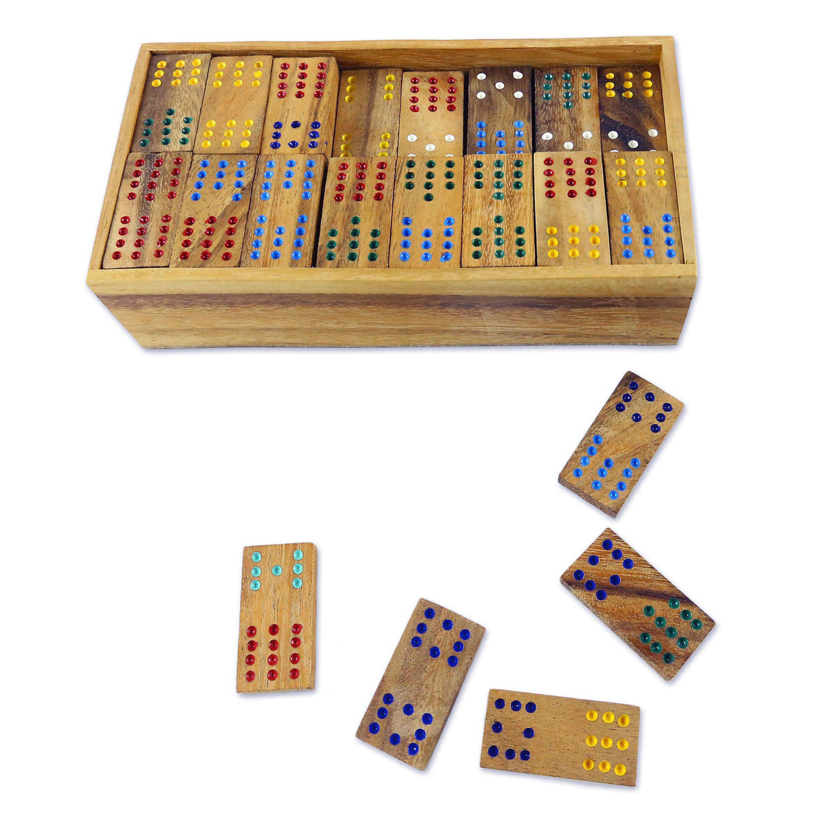 Colorful Dominoes Wood Domino Set
