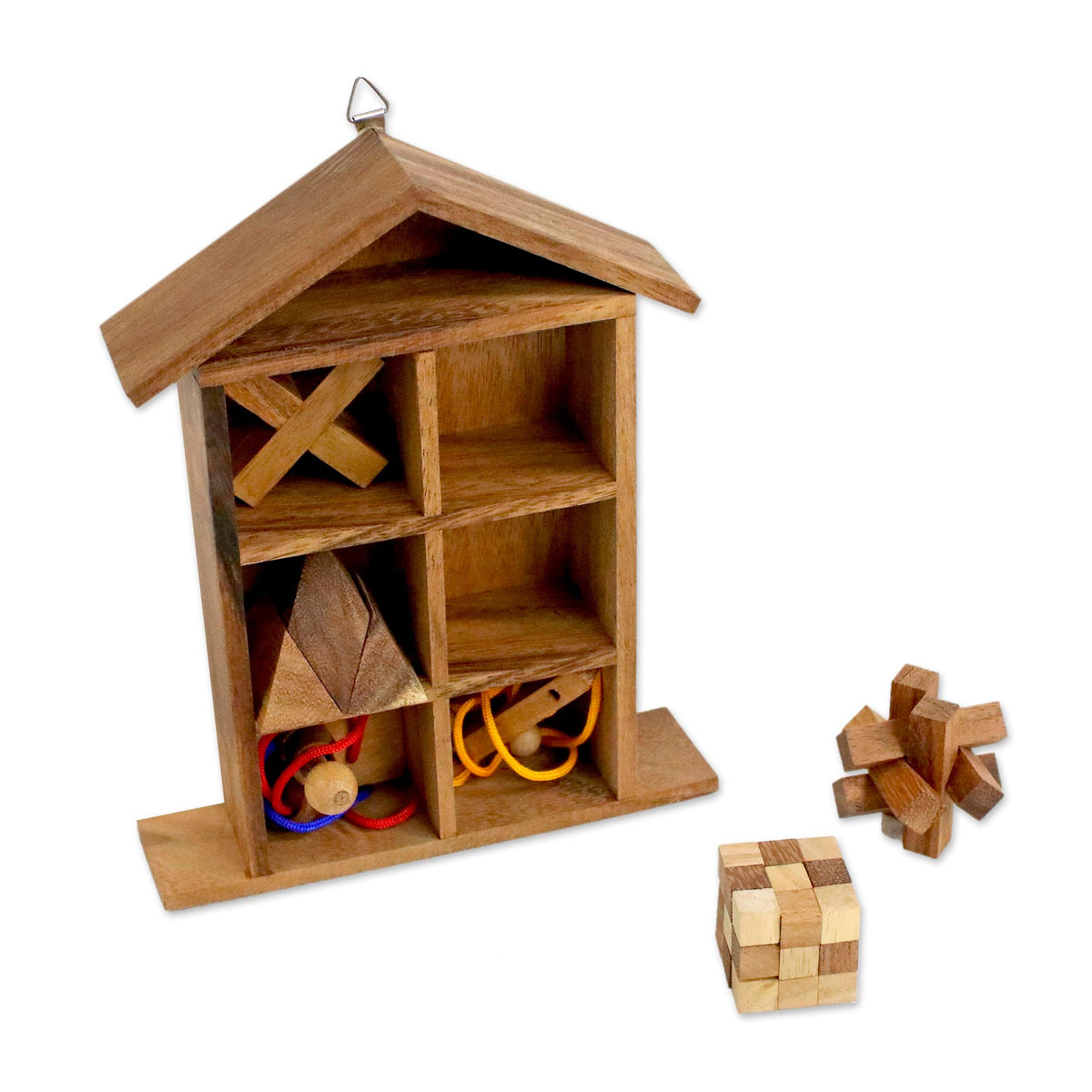 Household Challenge  Wood Puzzle Set With Box (Set Of 6)