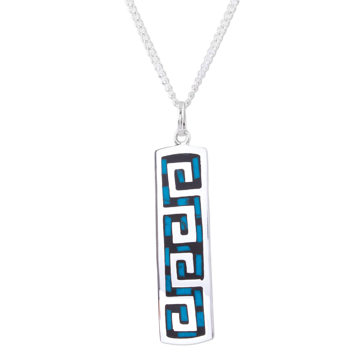 Turquoise Wave Motif Pendant Necklace - Ocean Waves
