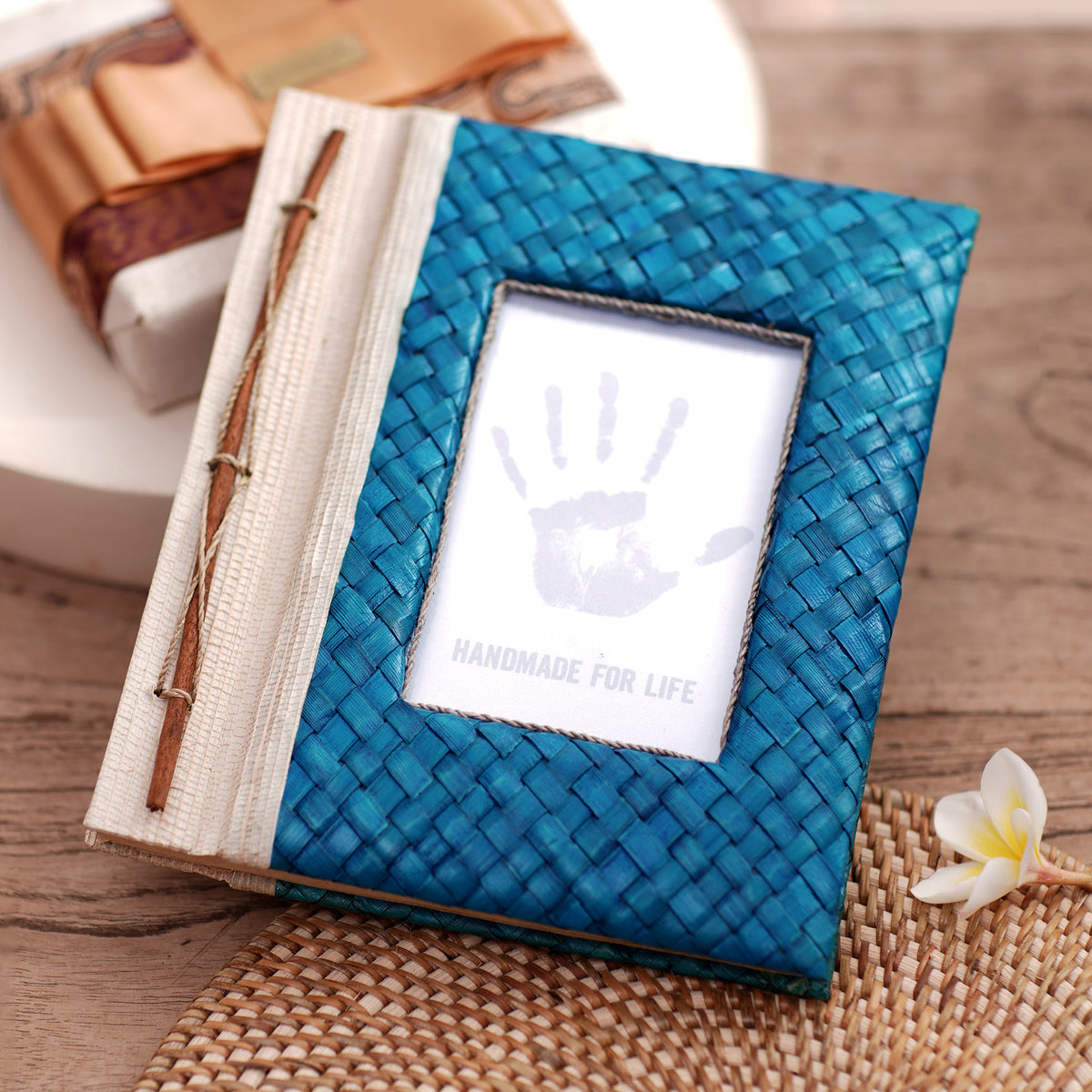Woven Memories In Blue Natural Fiber Journal