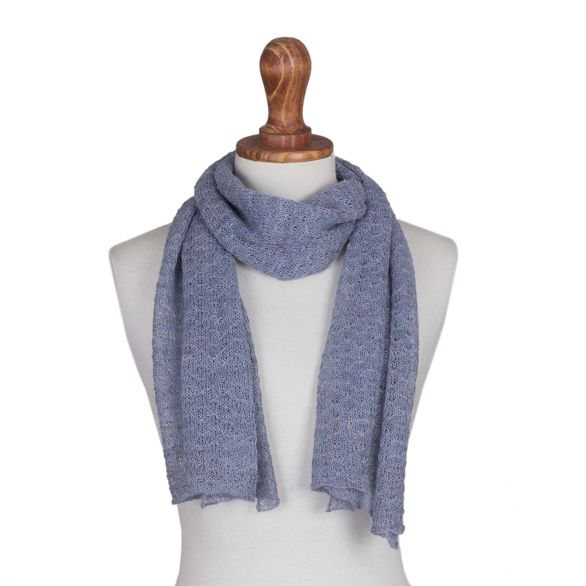 Steel Blue Gossamer 100% Baby Alpaca Scarf