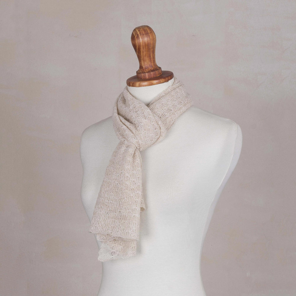 Champagne Gossamer 100% Baby Alpaca Scarf