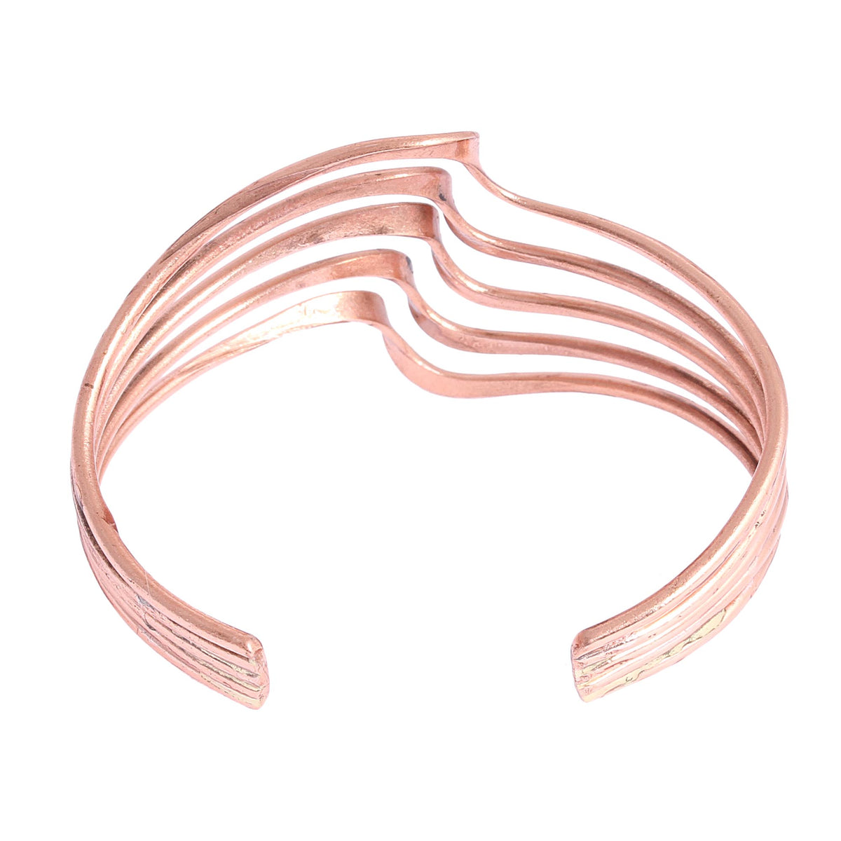 Handcrafted Copper Cuff Bracelet - Brilliant Waves