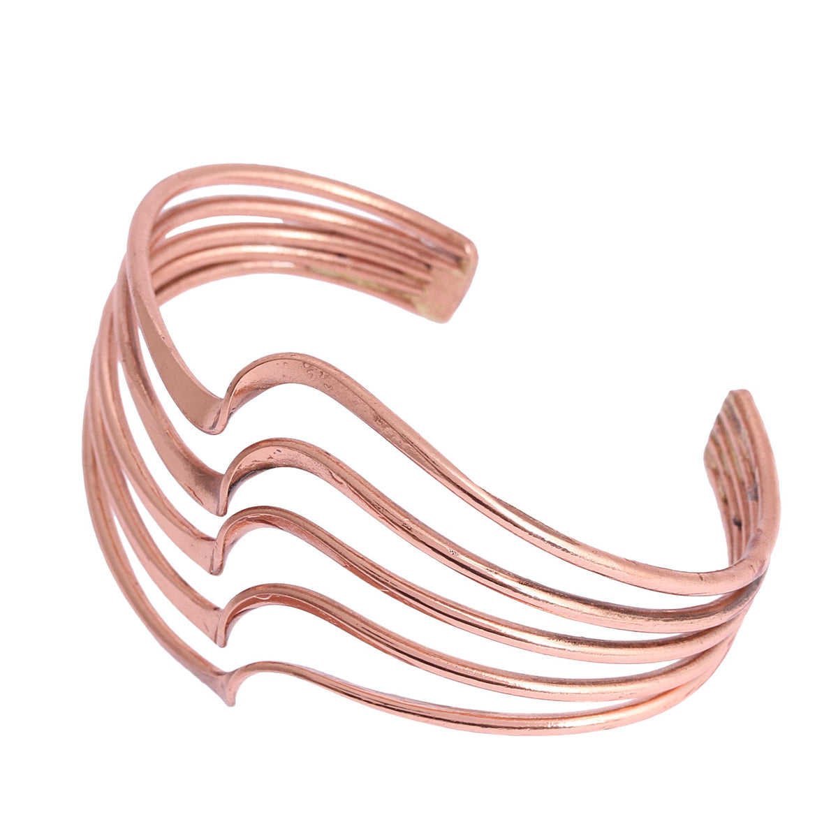 Handcrafted Copper Cuff Bracelet - Brilliant Waves