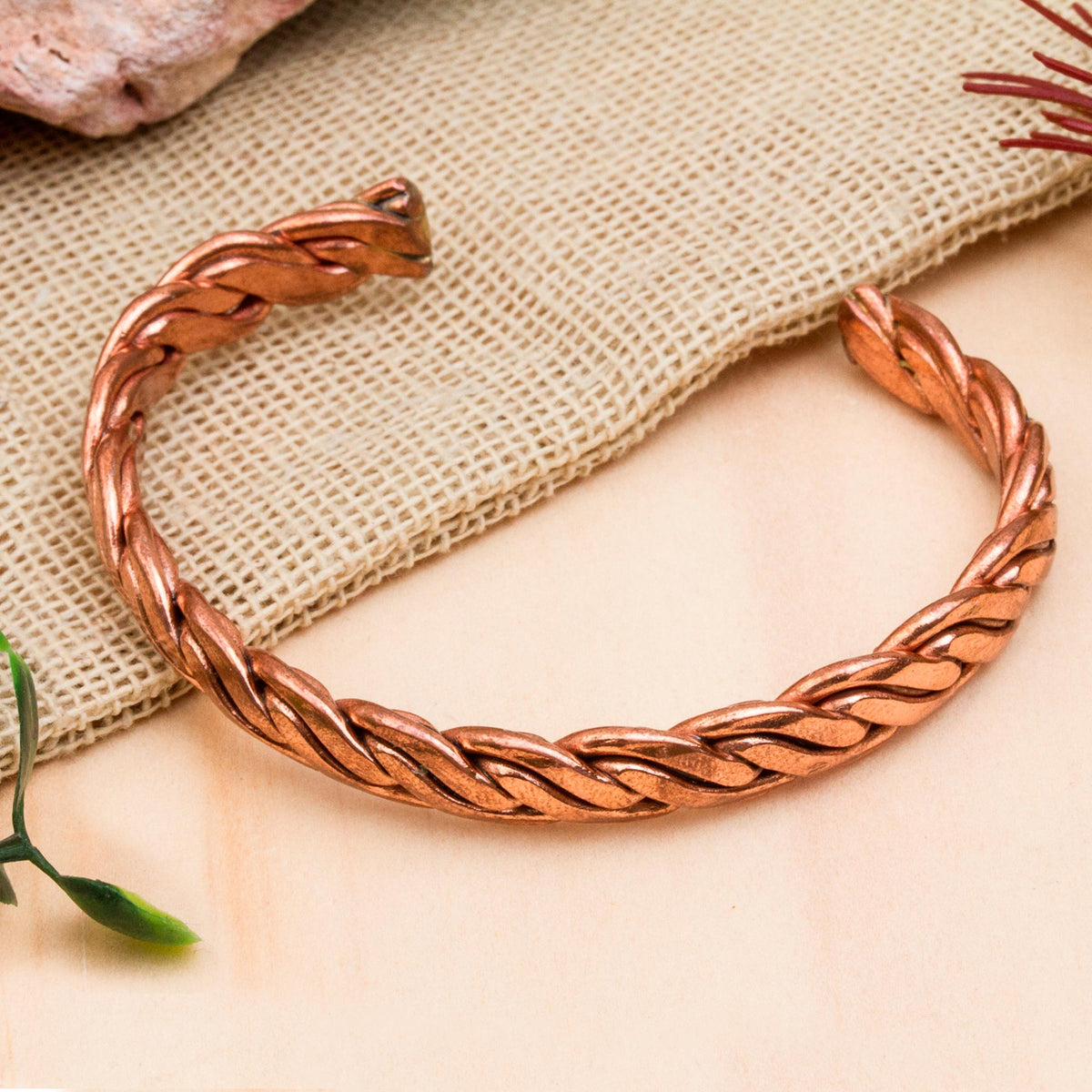 Braided Copper Cuff Bracelet - Brilliant Bond