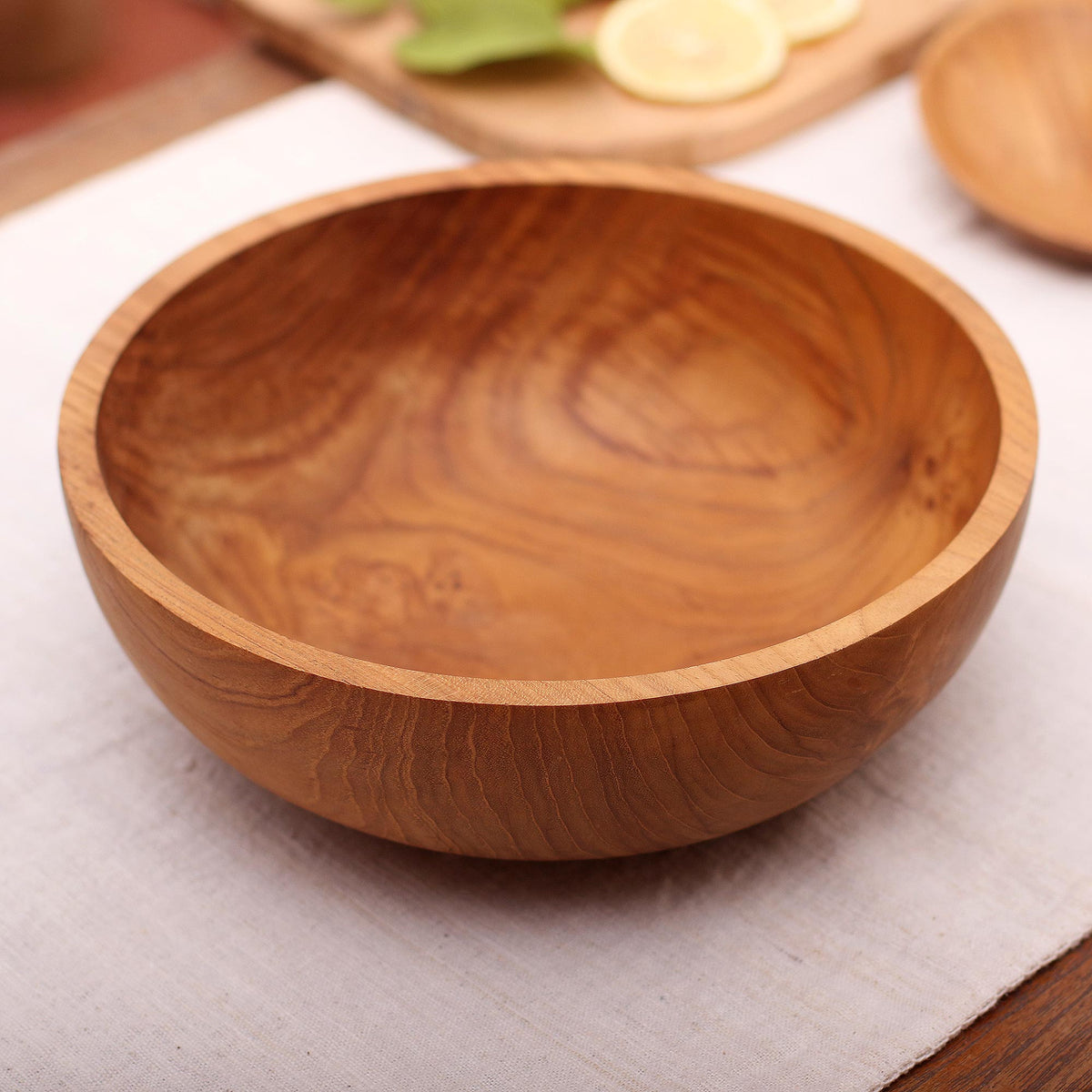 Handmade Teak Wood Serving Bowl - Calm Lumber