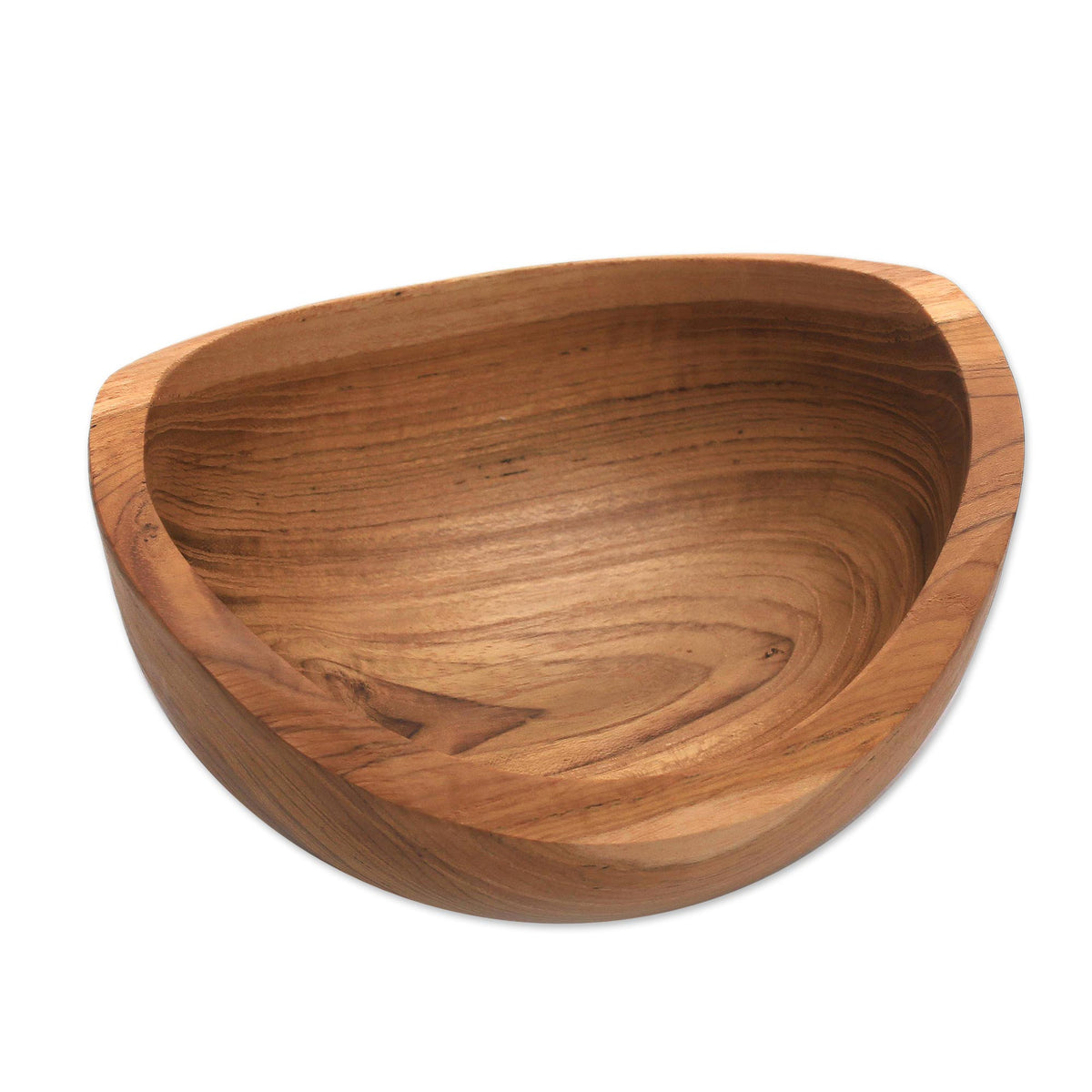 Teak Wood Snack Bowl from Bali - Brown Shell