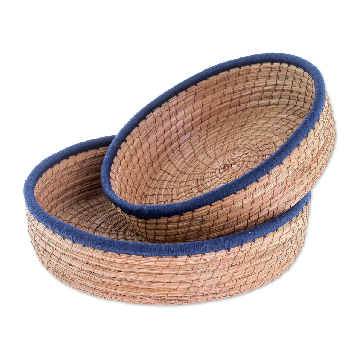 Handmade Baskets (Pair) - Journey to Tecpain in Navy