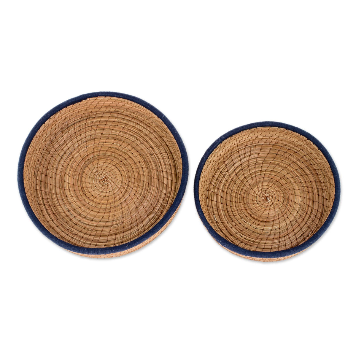 Handmade Baskets (Pair) - Journey to Tecpain in Navy