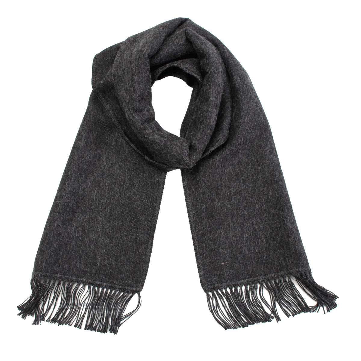 Winter Chic In Graphite Alpaca Blend Scarf