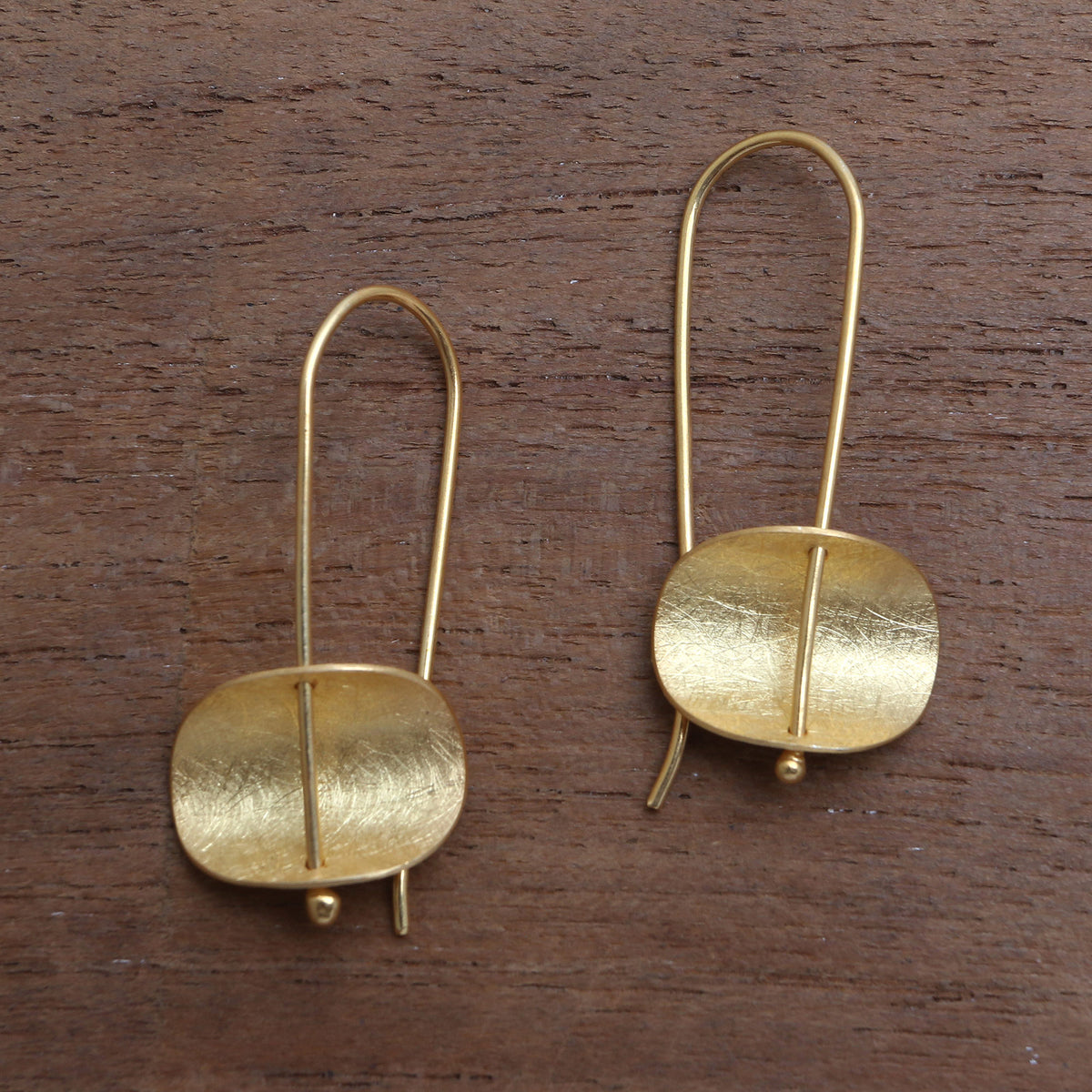 18k Gold Plated Sterling Silver Drop Earrings - Urban Minimalism