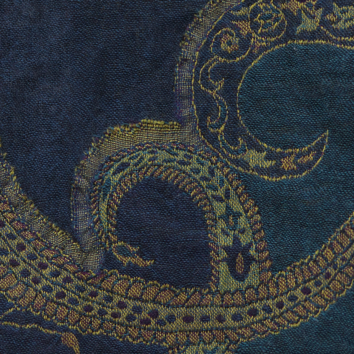 Himalayan Heirloom In Teal Jamawar Wool Shawl