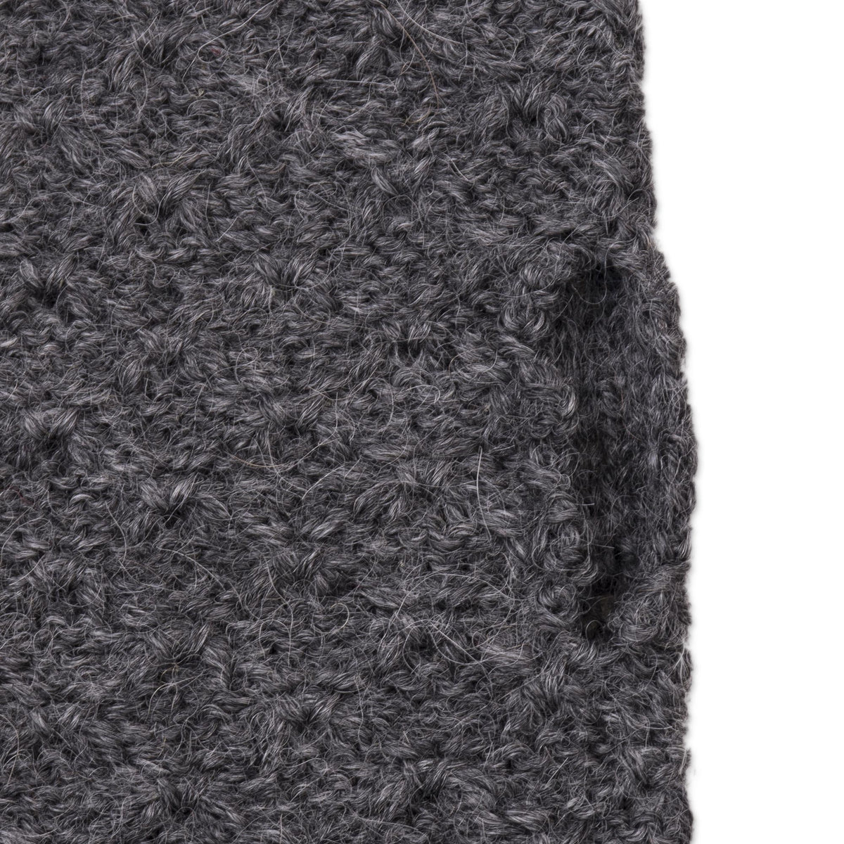 Passionate Pattern In Graphite 100% Baby Alpaca Fingerless Mitts
