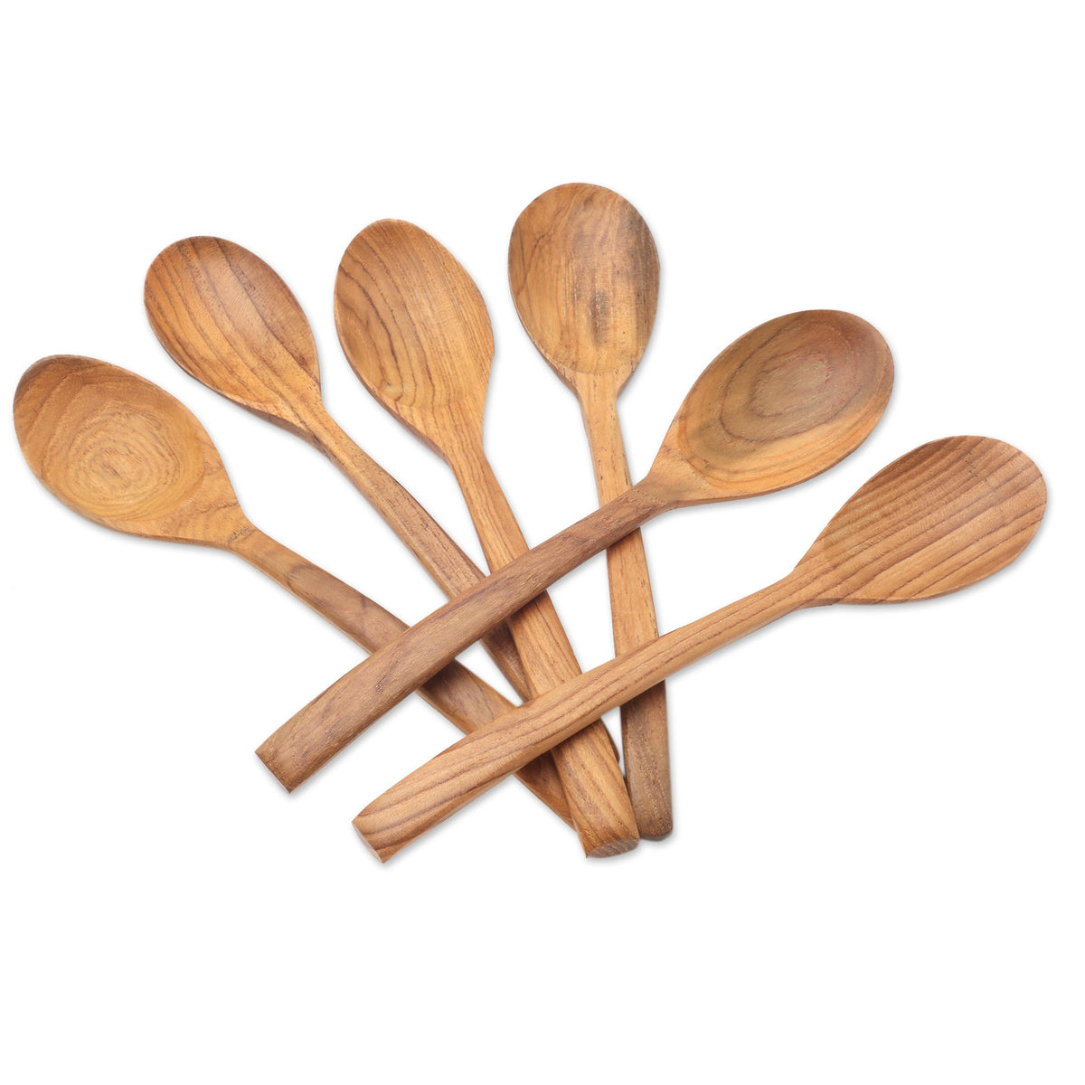 Handmade Teak Wood Spoons (Set of 6) - Warm Memory