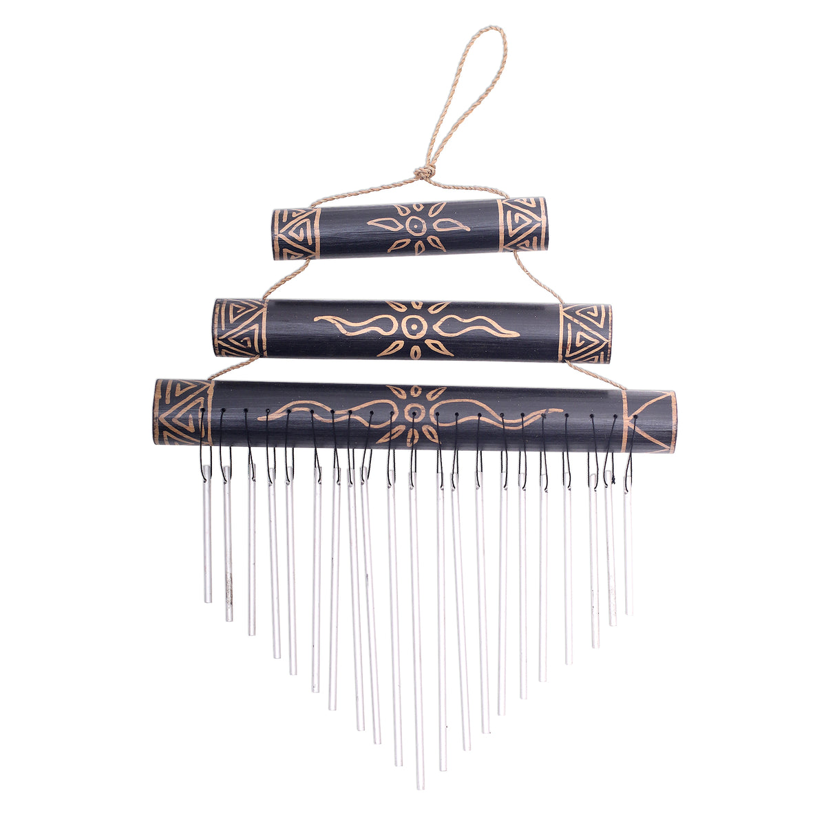 Sun Motif Bamboo Wind Chimes - Breezy Sound