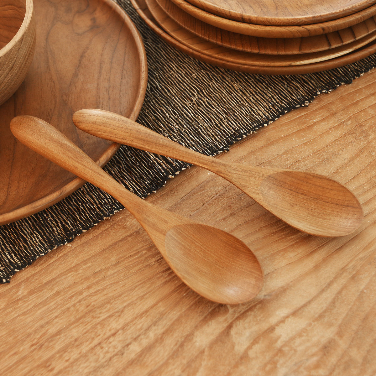 Handmade Teak Wood Salad Spoons - Hearty Meal