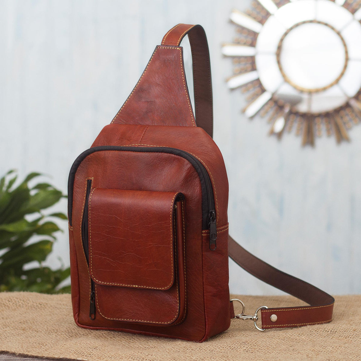 Adventures In Cusco Leather Shoulder Bag