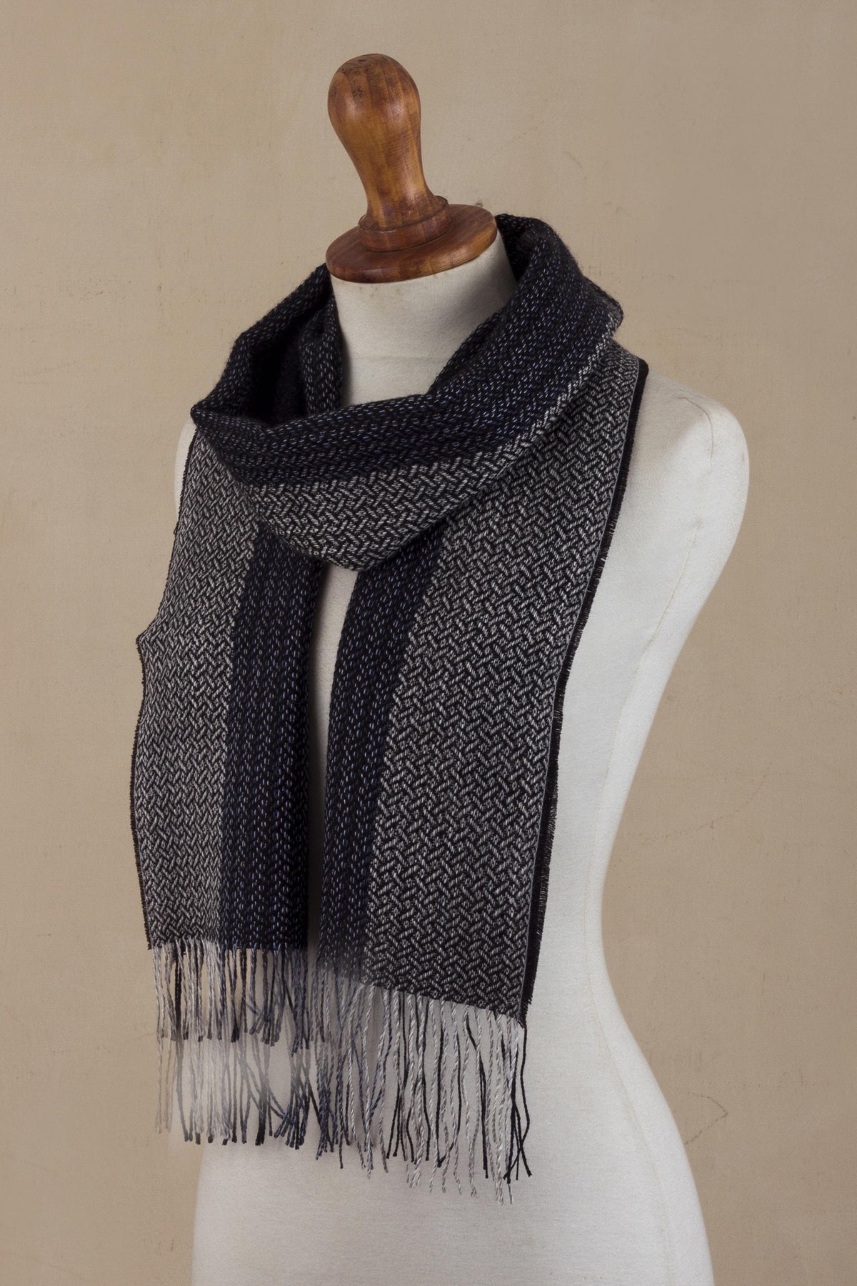 Night Wolf 100% Alpaca Scarf