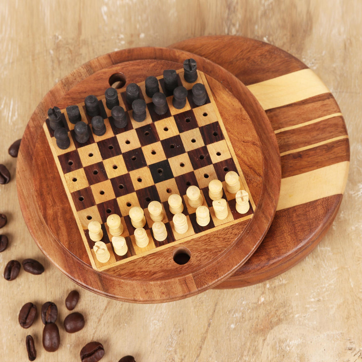 Meeting Of The Minds Ebony Wood Mini Chess Set