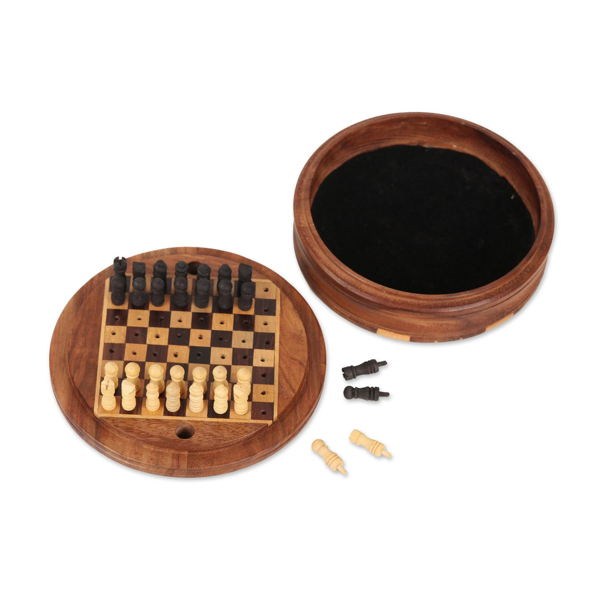 Meeting Of The Minds Ebony Wood Mini Chess Set