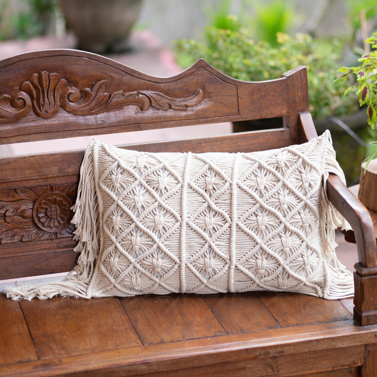 Cotton Macrame Cushion Cover - Cuddle Party
